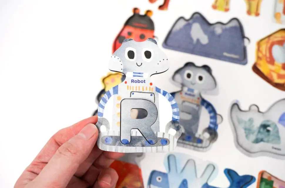mierEdu Matching ABC Wooden Puzzle Deluxe