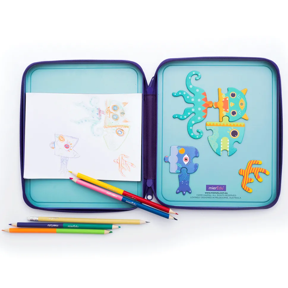 mierEdu Puzzle & Draw Magnetic Kit - Crazy Monsters