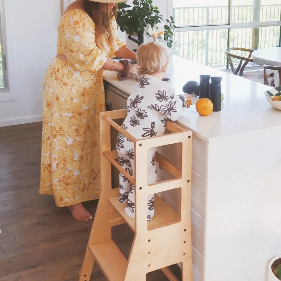 My Duckling Adjustable Learning Tower with Stool –Natural