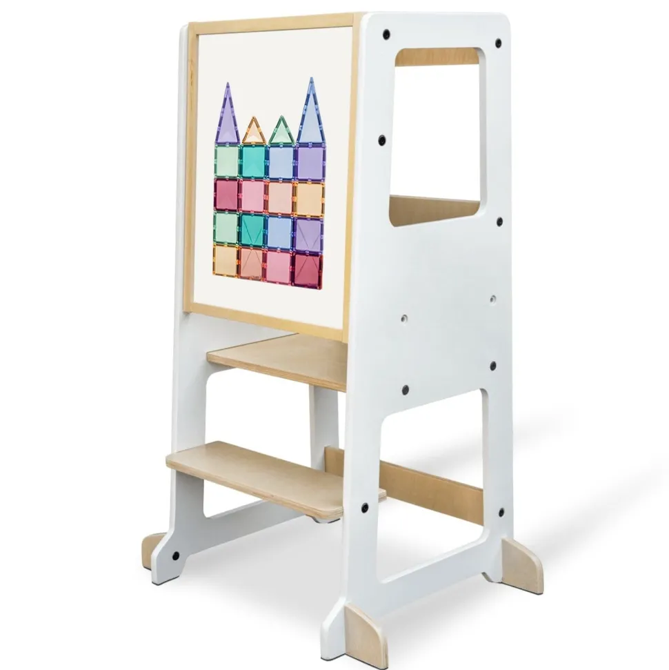 My Duckling Adjustable Learning Tower 2 in 1 –White + Natural