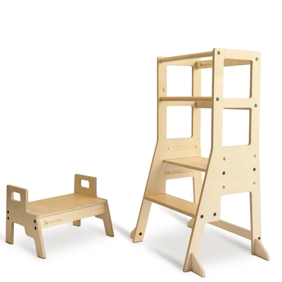 My Duckling Adjustable Learning Tower with Stool –Natural