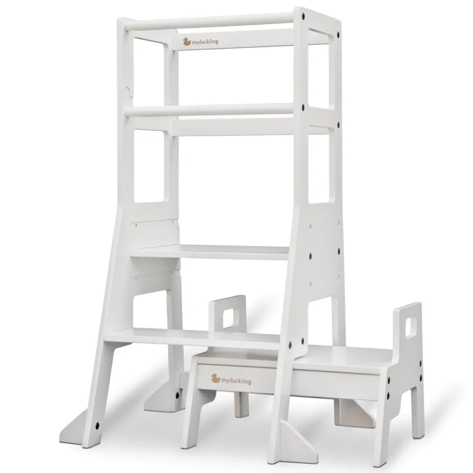 My Duckling Adjustable Learning Tower with Stool -White