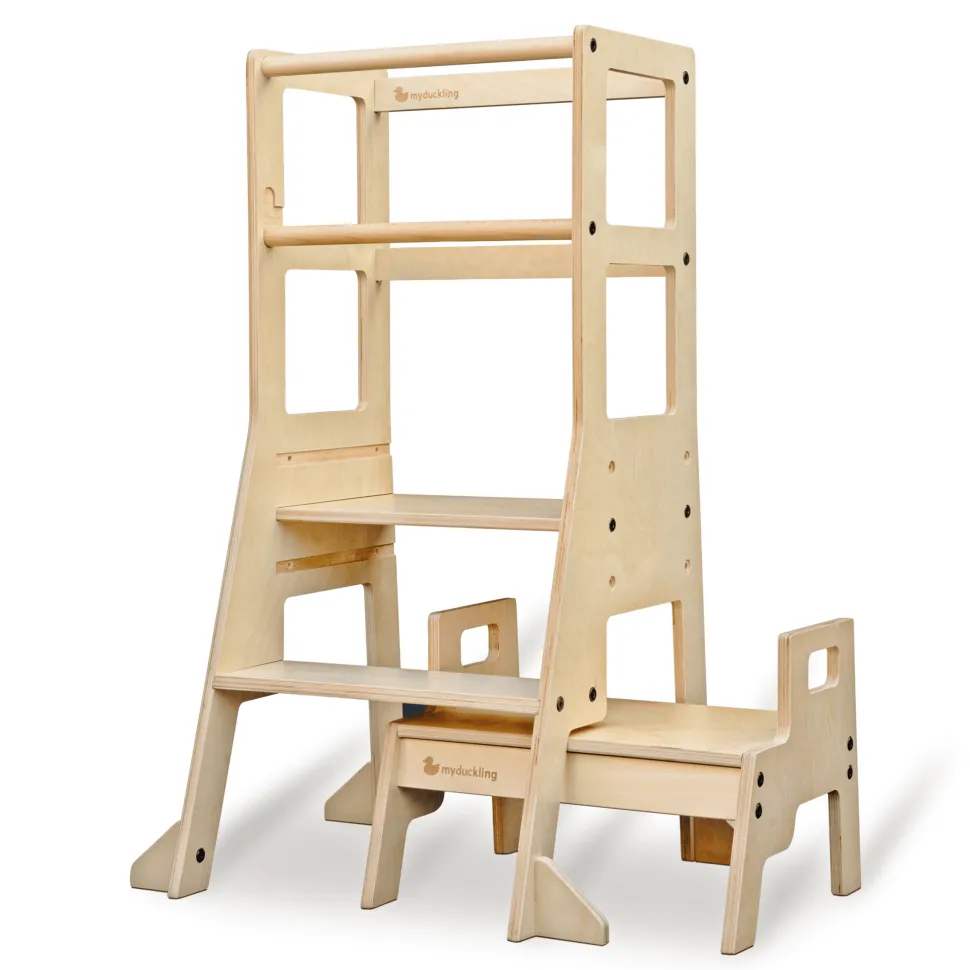 My Duckling Adjustable Learning Tower with Stool –Natural