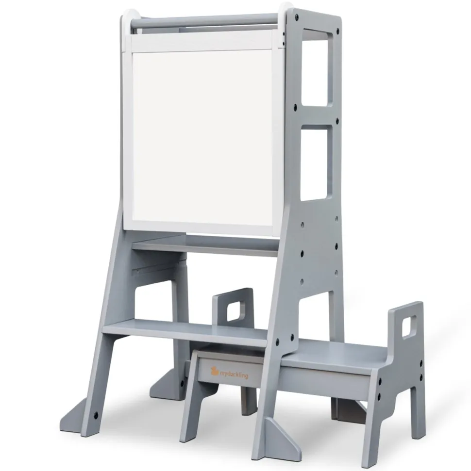 My Duckling Adjustable Learning Tower with Stool –Grey