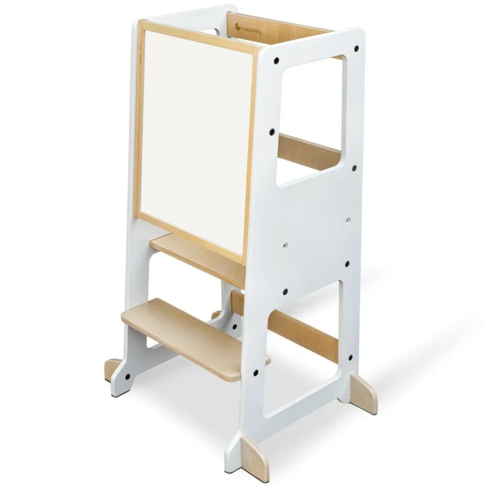 My Duckling Adjustable Learning Tower 2 in 1 –White + Natural