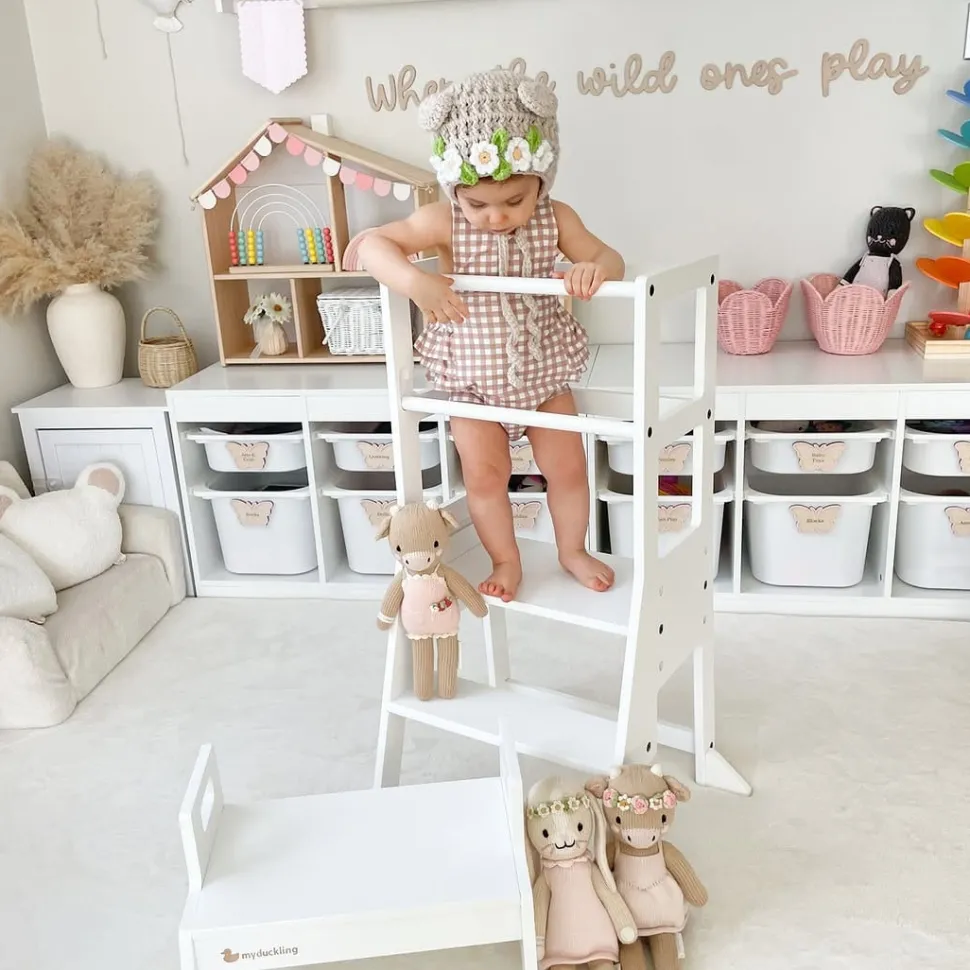 My Duckling Adjustable Learning Tower with Stool -White