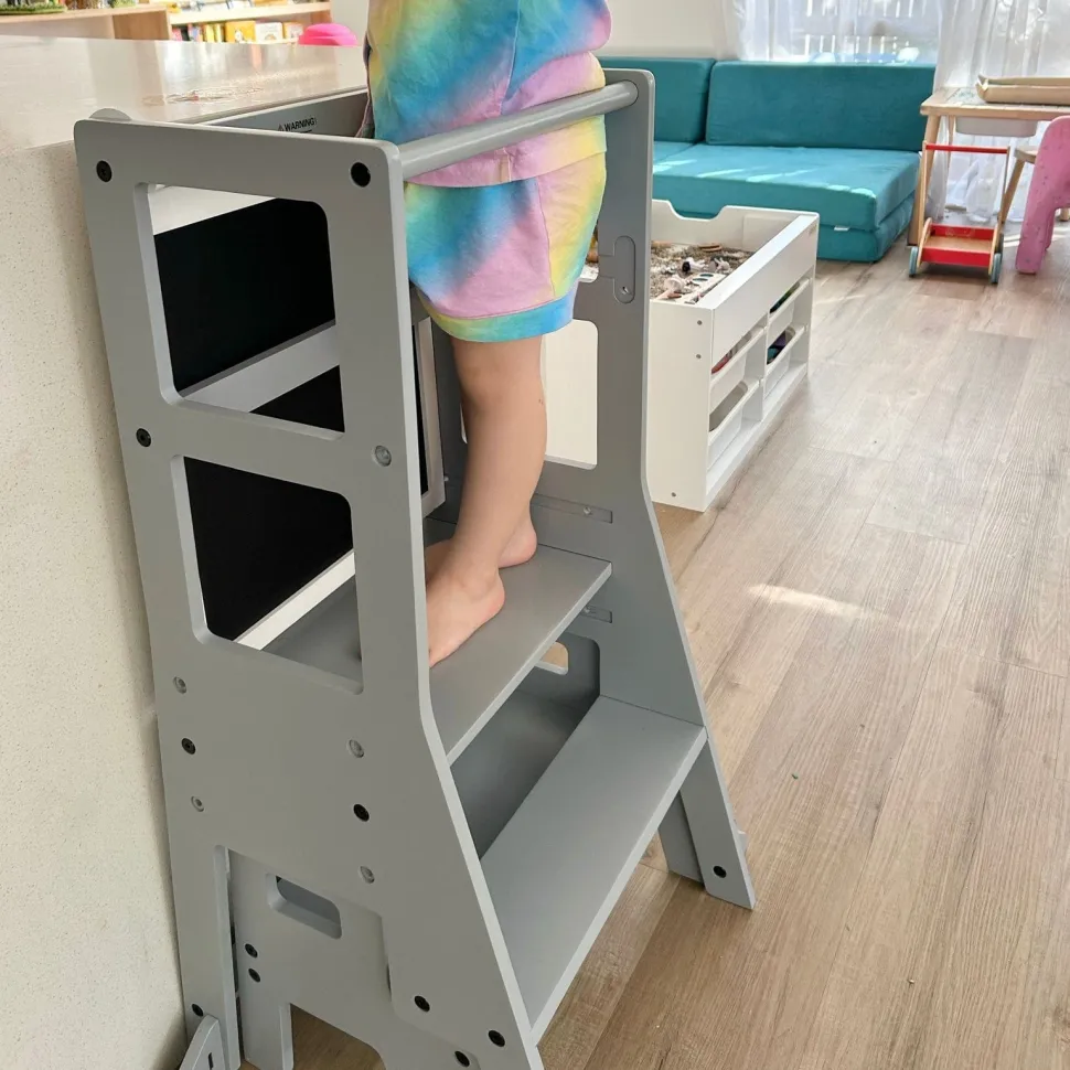 My Duckling Adjustable Learning Tower with Stool –Grey
