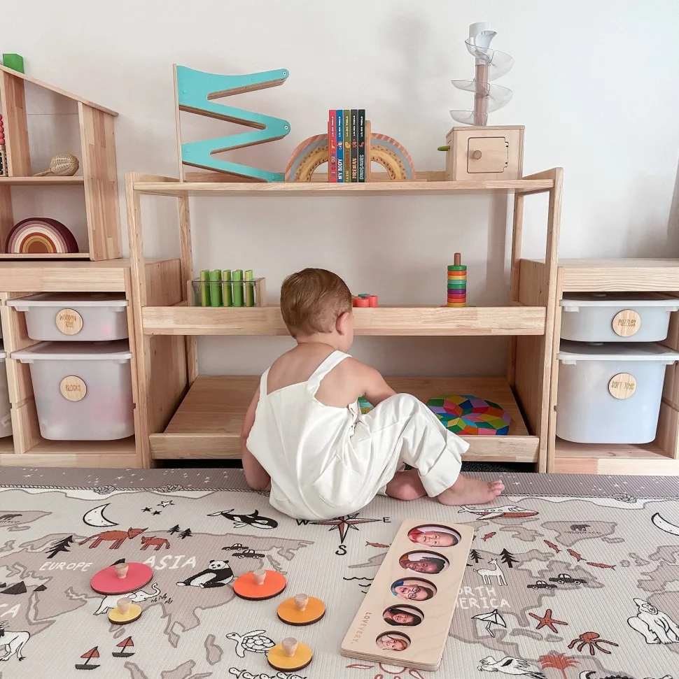 My Duckling Adjustable Solid Wood 3 Layer Storage Shelf