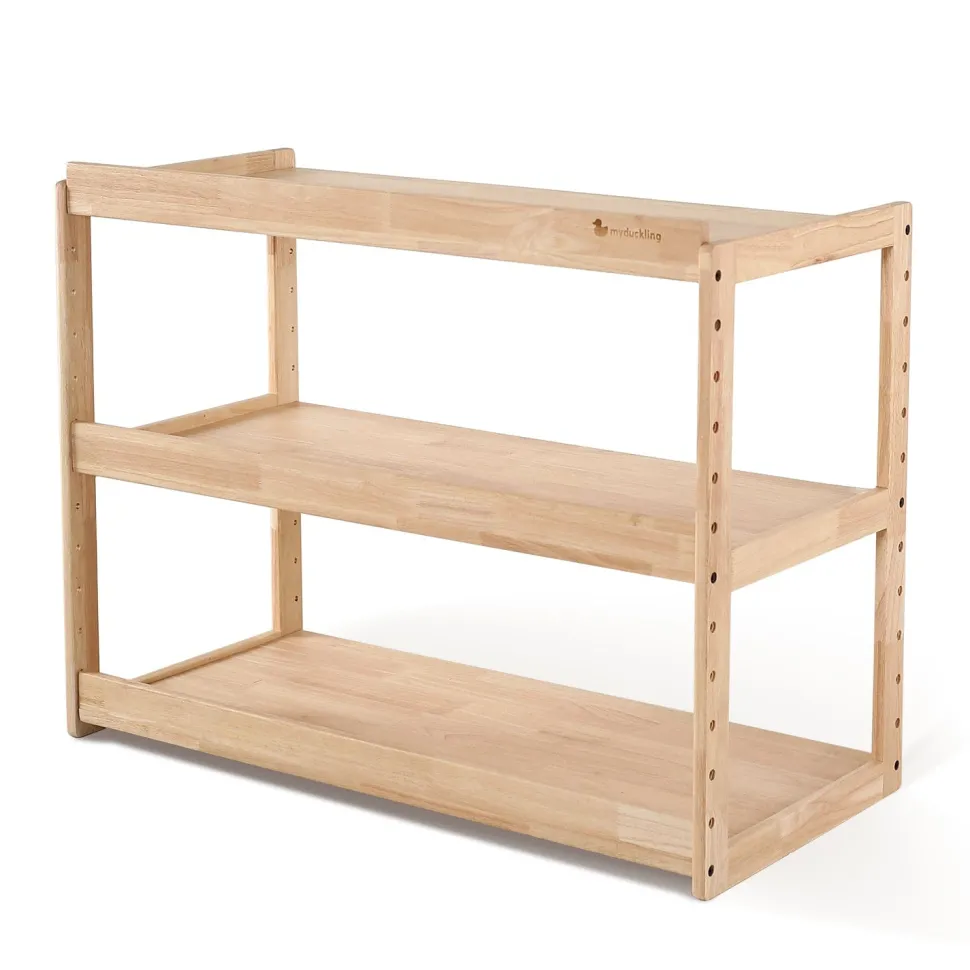 My Duckling Adjustable Solid Wood 3 Layer Storage Shelf