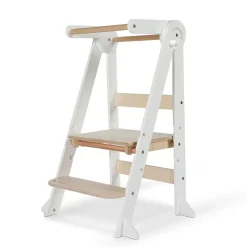 My Duckling Deluxe Folding Adjustable Learning Tower - White/Natural