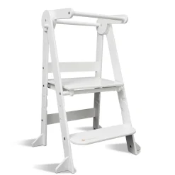 My Duckling Deluxe Folding Adjustable Learning Tower - White