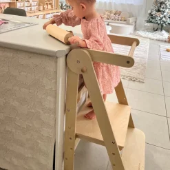 My Duckling Deluxe Folding Adjustable Learning Tower - Natural
