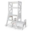 My Duckling JALA Deluxe Adjustable Learning Tower (White) - Flag with Rectangle Handle