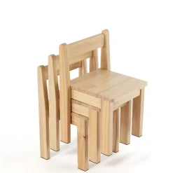 My Duckling Kids Stackable Study Chair - Pinewood