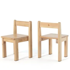 My Duckling Kids Stackable Study Chair - Pinewood