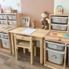 My Duckling Kids Study Table and Chair Set in Pinewood