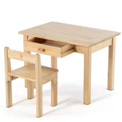 My Duckling Kids Study Table and Chair Set in Pinewood