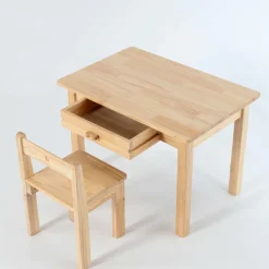 My Duckling Kids Study Table and Chair Set in Pinewood