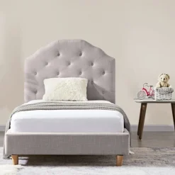 My Duckling MAYA Kids Single Upholstered Bed - Light Grey