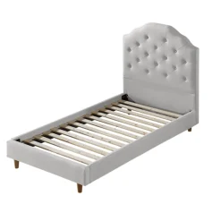 My Duckling MAYA Kids Single Upholstered Bed - Light Grey