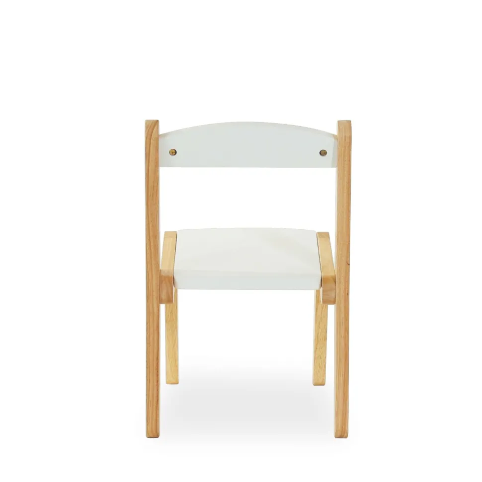 My Duckling Montessori Kids Wooden Chair - White/Natural