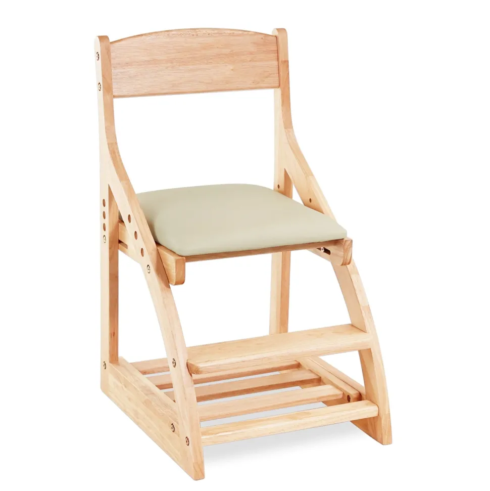 My Duckling Montessori Kids Height Adjustable Dining Chair - Off White
