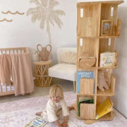 My Duckling Montessori Rotating Bookcase - Natural