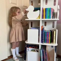 My Duckling Montessori Rotating Bookcase - White