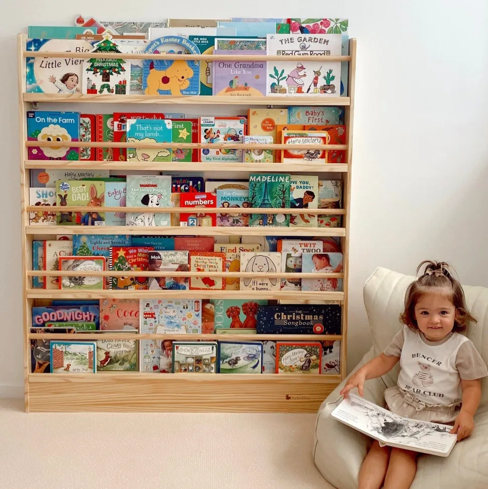 My Duckling NALA 5 Tier Adjustable Solid Wood Bookshelf