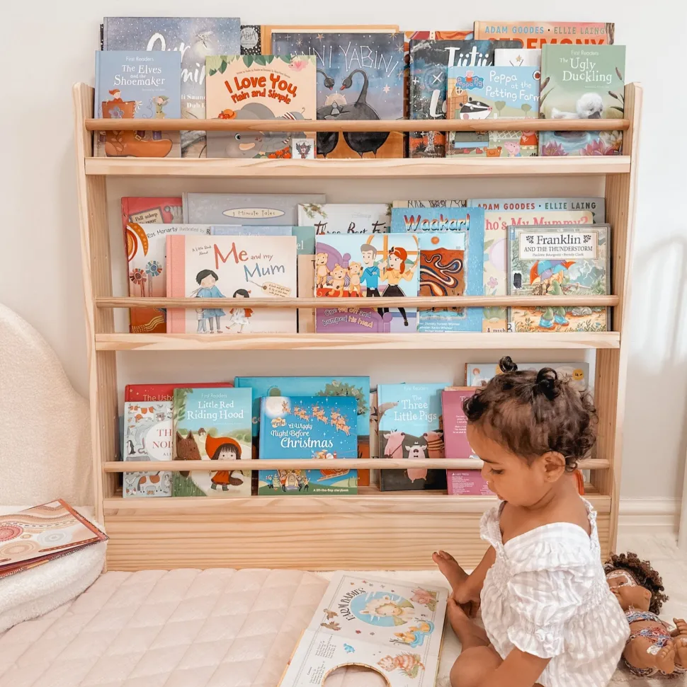 My Duckling NALA 3 Tier Adjustable Solid Wood Bookshelf