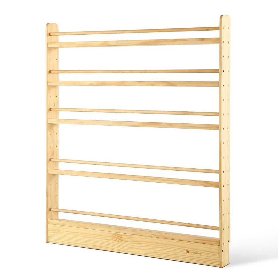 My Duckling NALA 5 Tier Adjustable Solid Wood Bookshelf