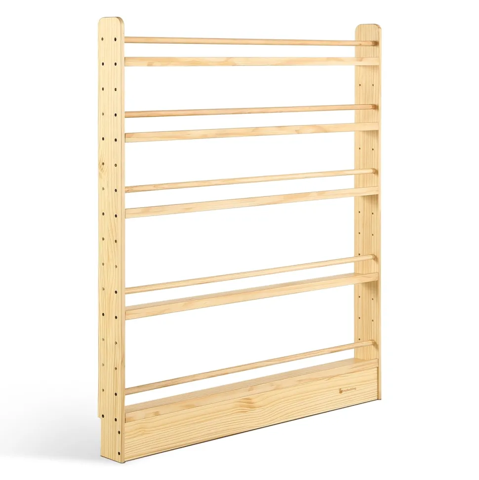 My Duckling NALA 5 Tier Adjustable Solid Wood Bookshelf