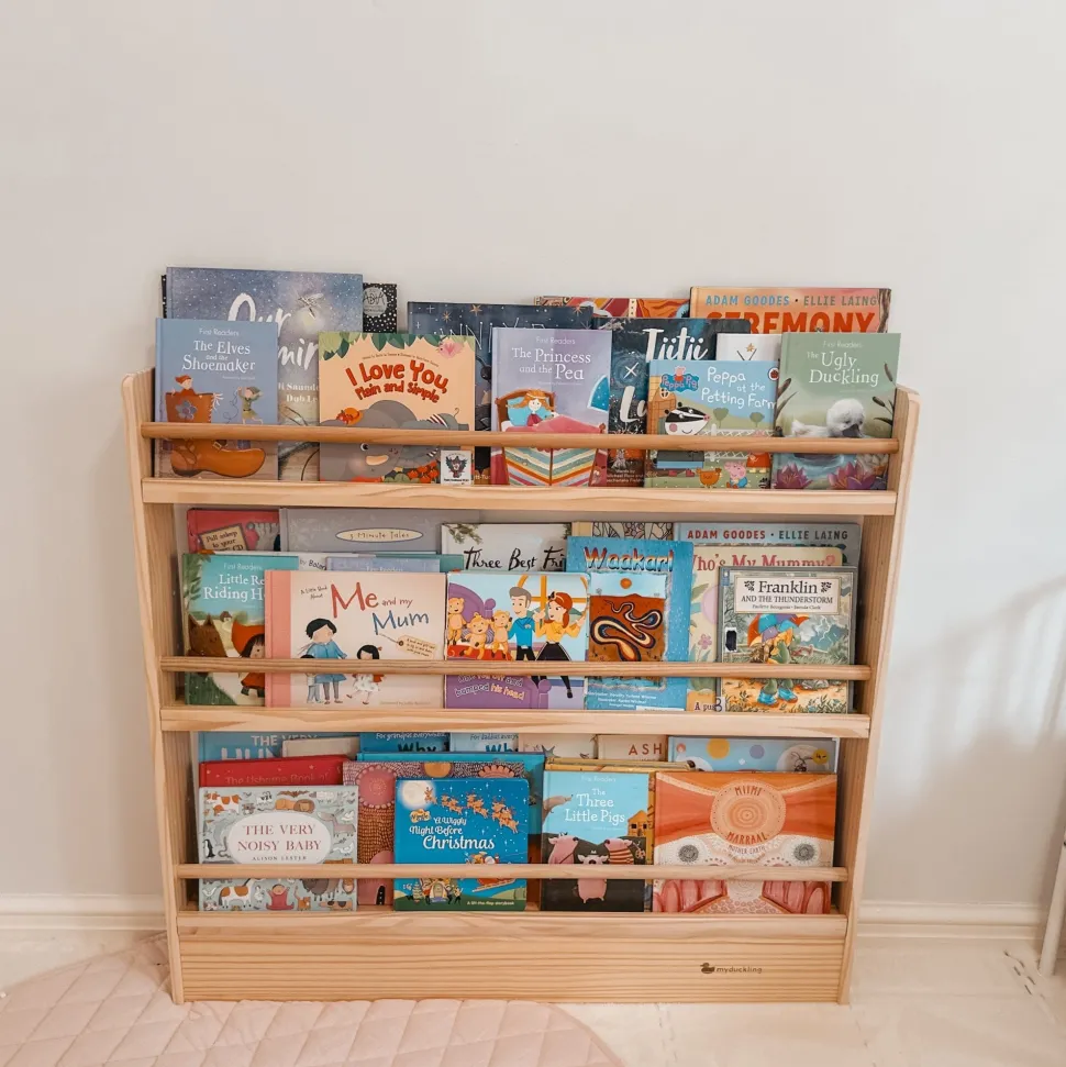 My Duckling NALA 3 Tier Adjustable Solid Wood Bookshelf