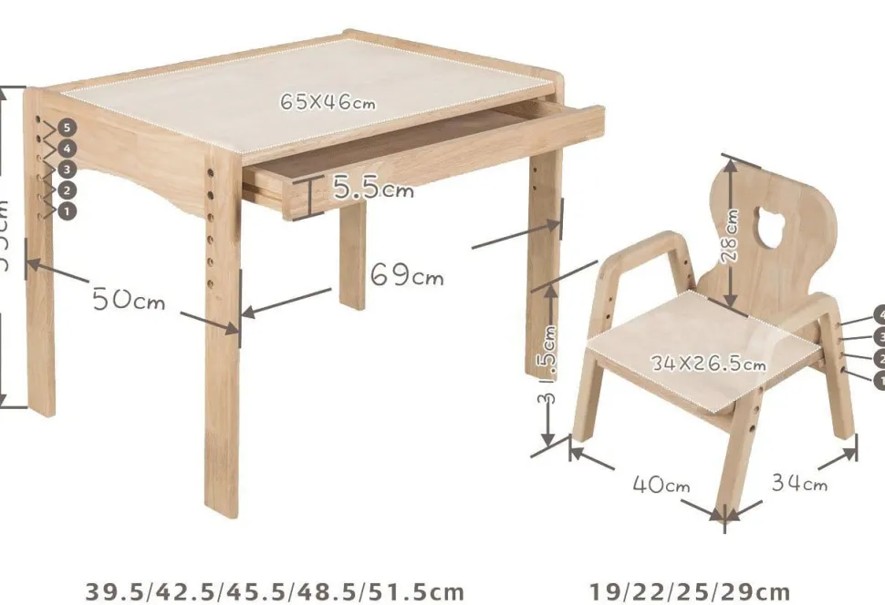 My Duckling Primary Adjustable Table and Chair Set - Duck