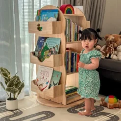 My Duckling Revolving Solid Wood Bookcase
