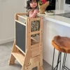 My Duckling Solid Wood Adjustable Learning Tower 3in1 - Deluxe (Duck Stool Handle)