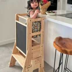 My Duckling Solid Wood Adjustable Learning Tower 3in1 - Deluxe (Duck Stool Handle)