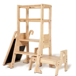 My Duckling Solid Wood Adjustable Learning Tower 3in1 - Deluxe (Duck Stool Handle)