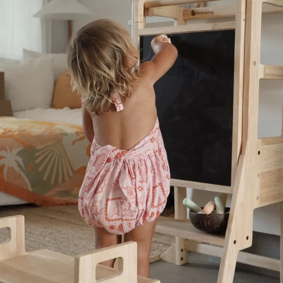My Duckling Solid Wood Adjustable Learning Tower 3in1 - Deluxe(Rectangle Stool Handle)