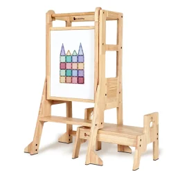 My Duckling Solid Wood Adjustable Learning Tower 3in1 - Deluxe (Duck Stool Handle)