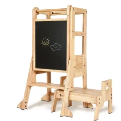 My Duckling Solid Wood Adjustable Learning Tower 3in1 - Deluxe (Duck Stool Handle)