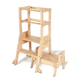 My Duckling Solid Wood Adjustable Learning Tower 3in1 - Deluxe (Duck Stool Handle)