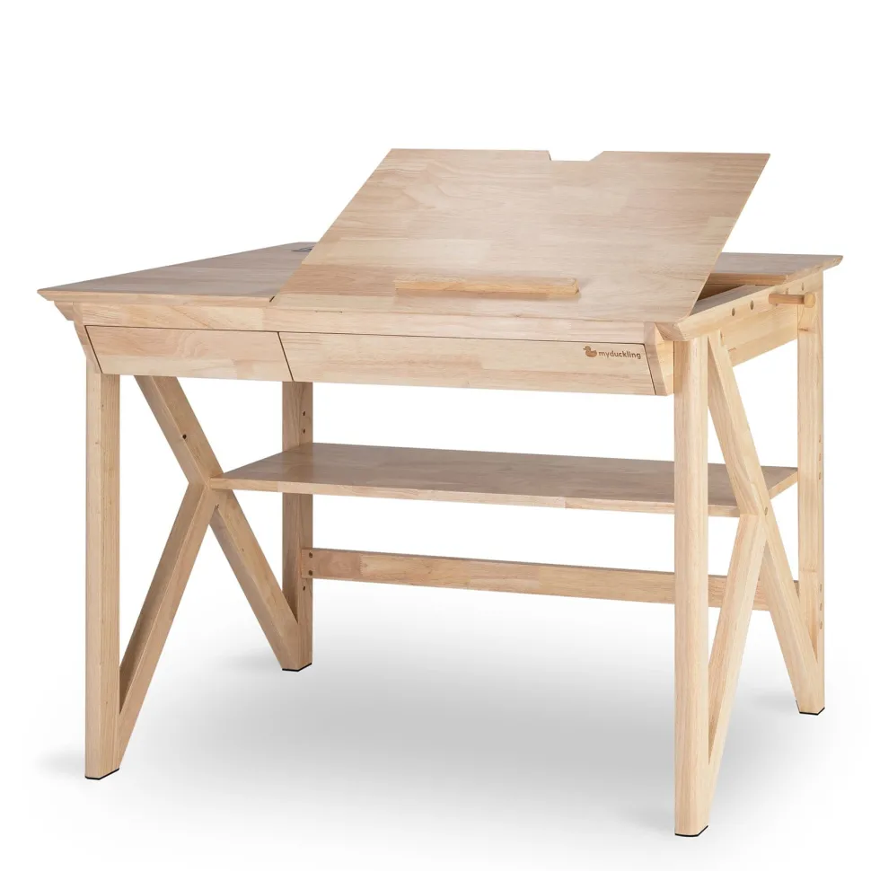 My Duckling Solid Wood Kids Study Desk & Chair Complete Set