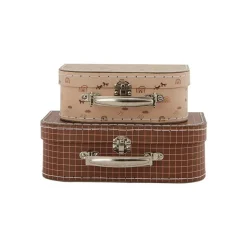 OYOY Suitcase Rainbow & Grid 2pk