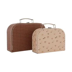 OYOY Suitcase Rainbow & Grid 2pk