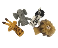 Papoose Toys - African Animal Finger Puppets (4 Piece Set)