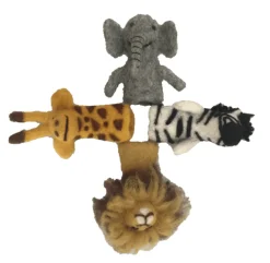 Papoose Toys - African Animal Finger Puppets (4 Piece Set)