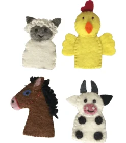 Papoose Toys - Farm Animal Finger Puppets (4 Piece Set)