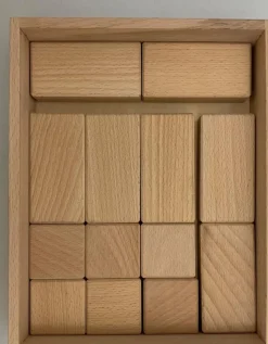 Papoose Toys - Mixed Natural Wood Blocks (30 Piece Set)