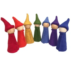 Papoose Toys - Rainbow Gnomes Wood Bodies (7 Piece Set)